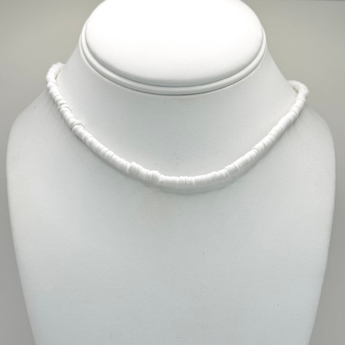 White Polymer Circles Necklace