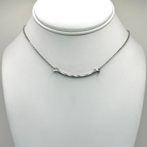 Silver Smile/Line Necklace