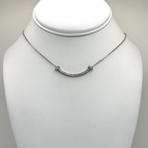 Silver Bling Smile/Line Necklace