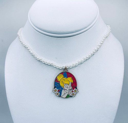 Tinker Bell Enamel Pendant on  Pearl Chain