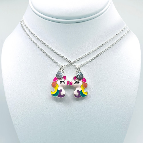 Rainbow Unicorn Best Friend Magnetic Necklace