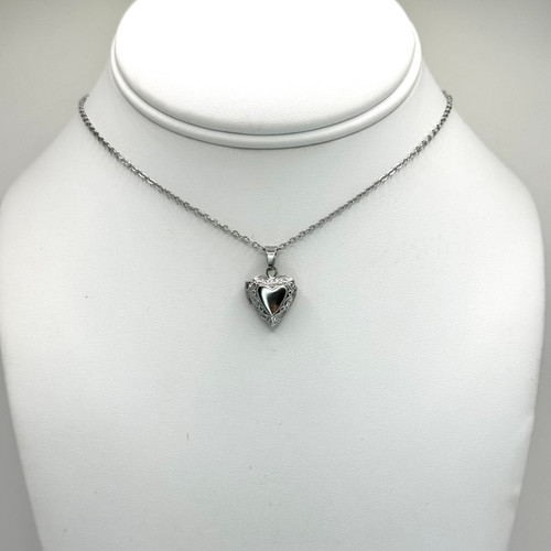 Silver tiny locket on  Silver Cable Chain