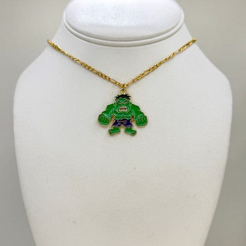 Enamel Hulk Necklace on Figuro Chain