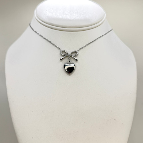 Silver Dangling Heart Necklace