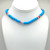 Blue and Multicolored Polymer Circles Necklace