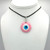 Black Rope with adjustable silver findings with Medium Pink Evil Eye Pendant.