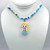 Elsa Pendant with Multicolored blue Beaded Chain