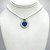White Beaded Chain with adjustable silver findings, with Medium Blue S.Christopher Pendant