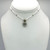 White and Silver Beaded Chain with Small Silver S. Christopher Pendant.