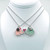 Pink and Green Elephants with a Heart Magnetic BFF Necklace
