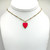 Pink Enamel  heart pendant with Gold Saturn Chain