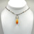Topaz crystal pendant on a beaded chain 16inch to 18inch adjustable silver findings.