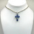 Blue Marbled Cross Pendant on Beaded Chain