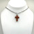 Red Glitter Cross Pendant on Beaded Chain