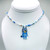Enamel Bluey pendant on a beaded chain with silver findings.