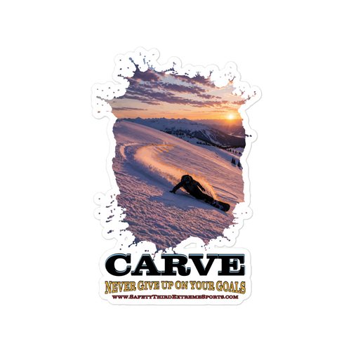SAFETY THIRD SNOW: CARVE — 6×8 Vinyl Decal