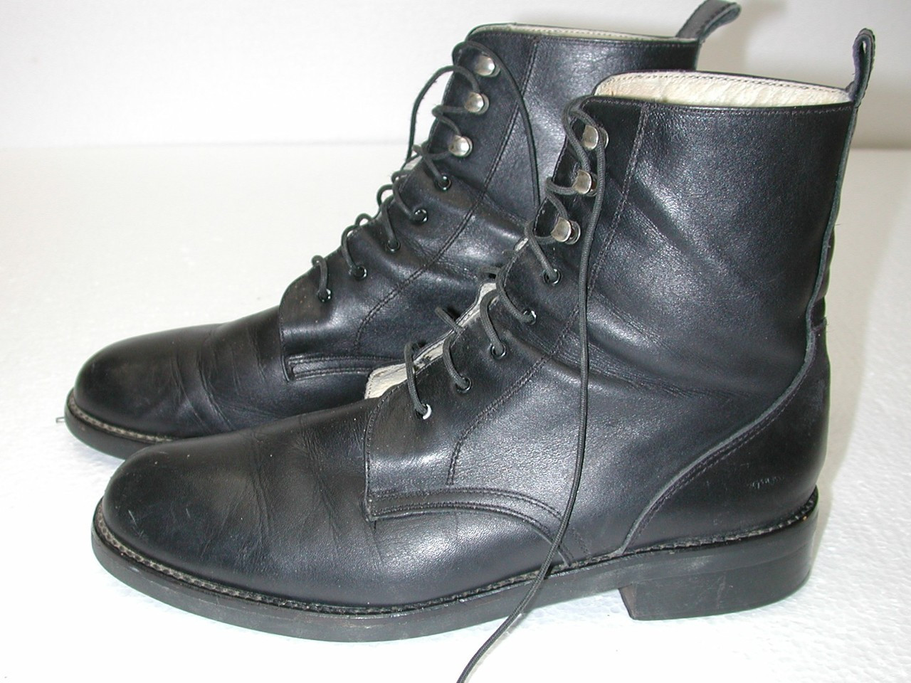 Black Leather Boots Made in Italy Size 