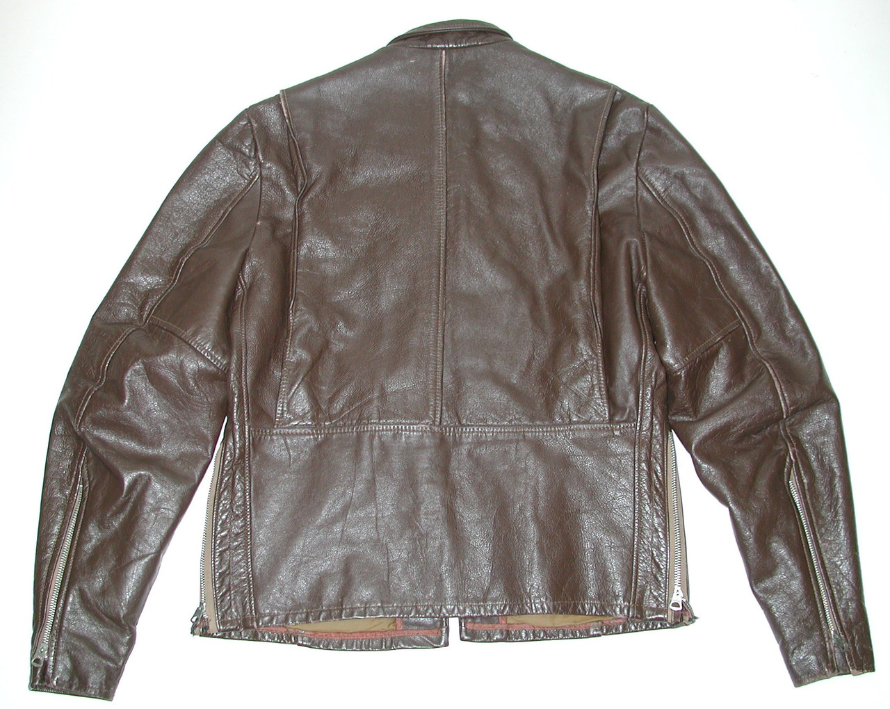 Vintage Men's Cafe Racer Brown Leather Motorcycle Biker Jacket