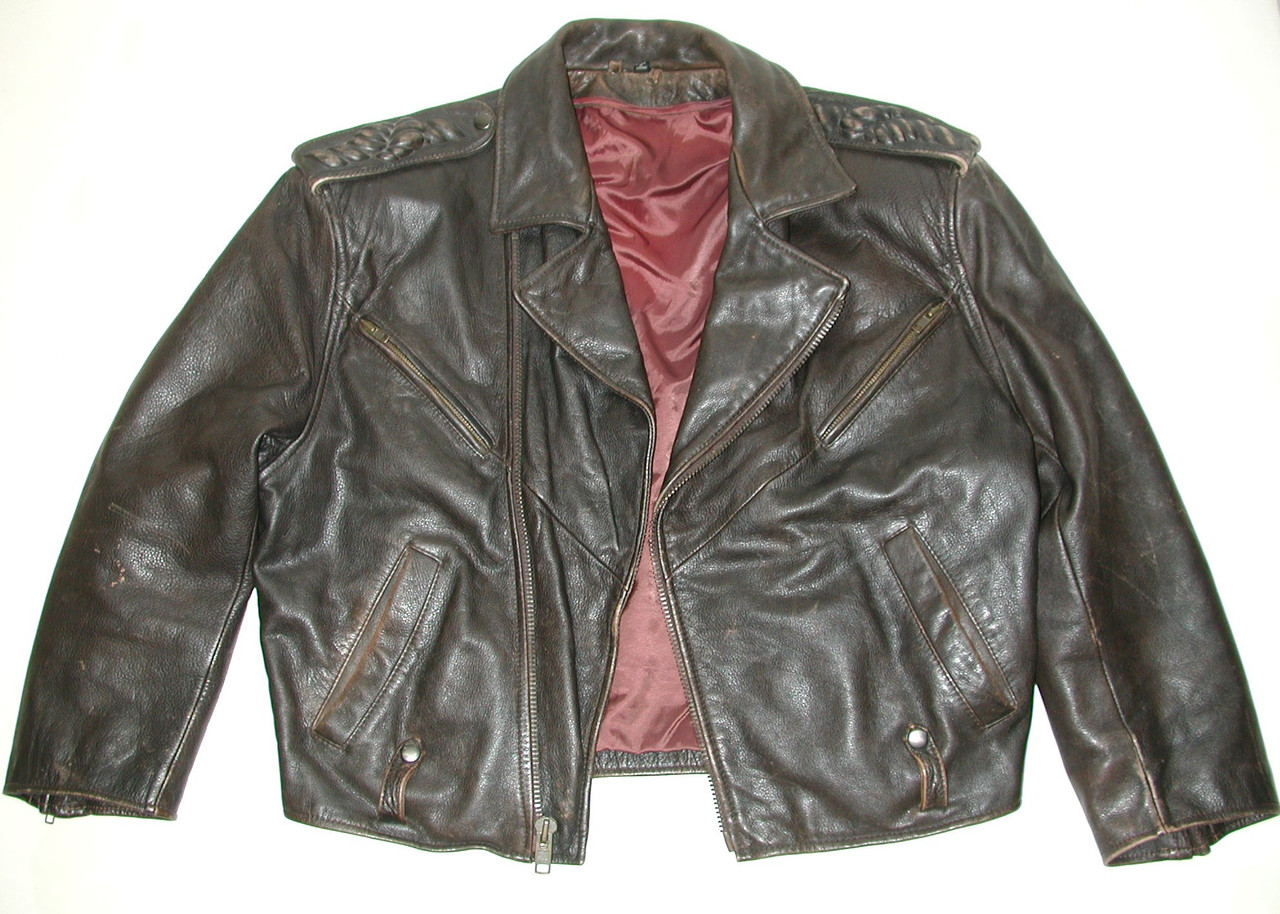 Men's Brown Leather Golden Eagle Motorcycle Biker Jacket