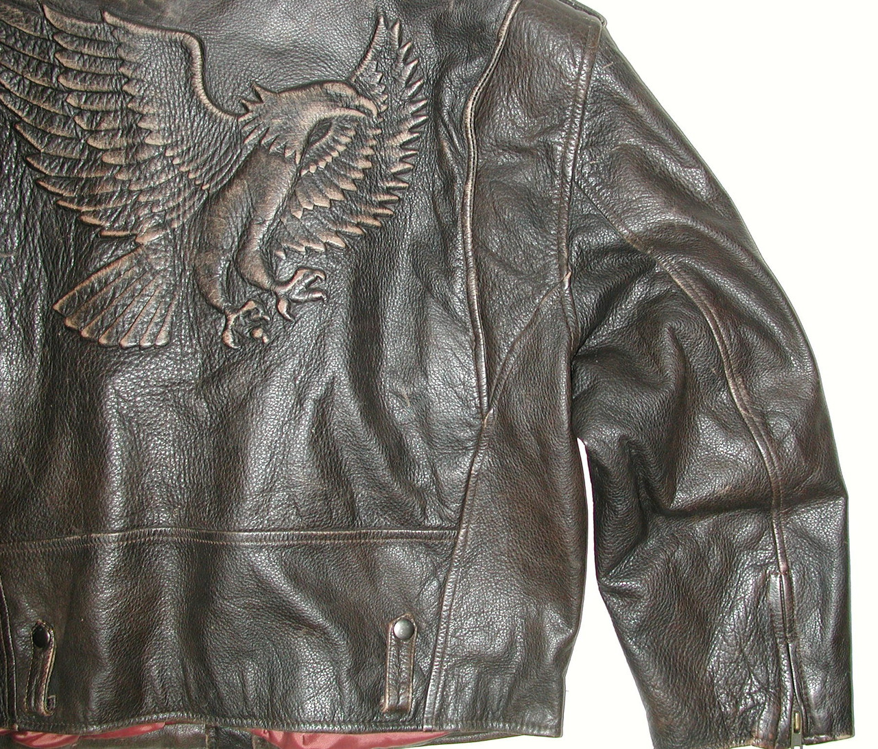 Men's Brown Leather Golden Eagle Motorcycle Biker Jacket