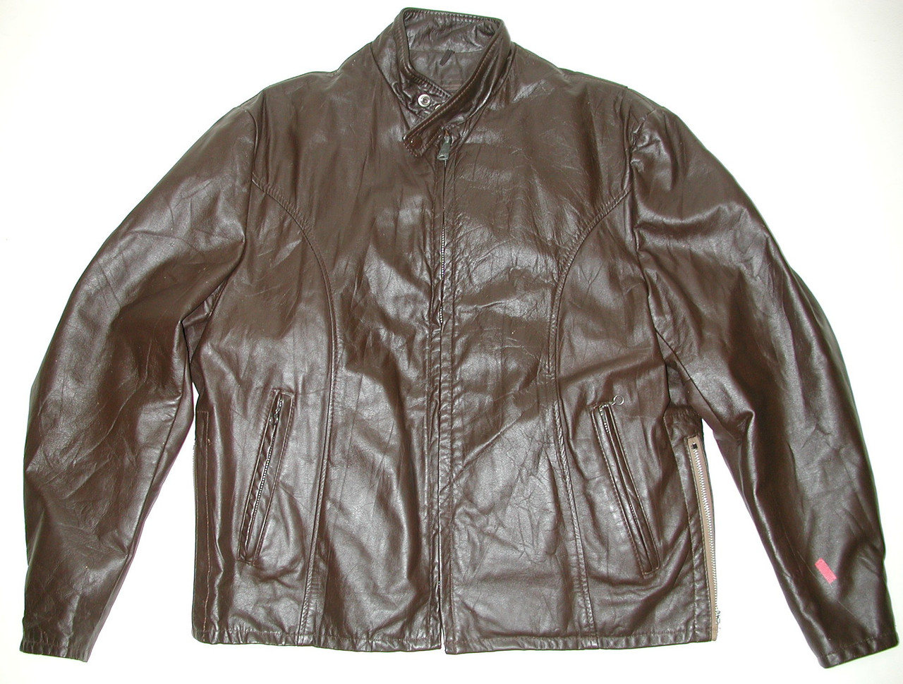 Men's Black Biker Leather Jacket Vintage Café Racer Style