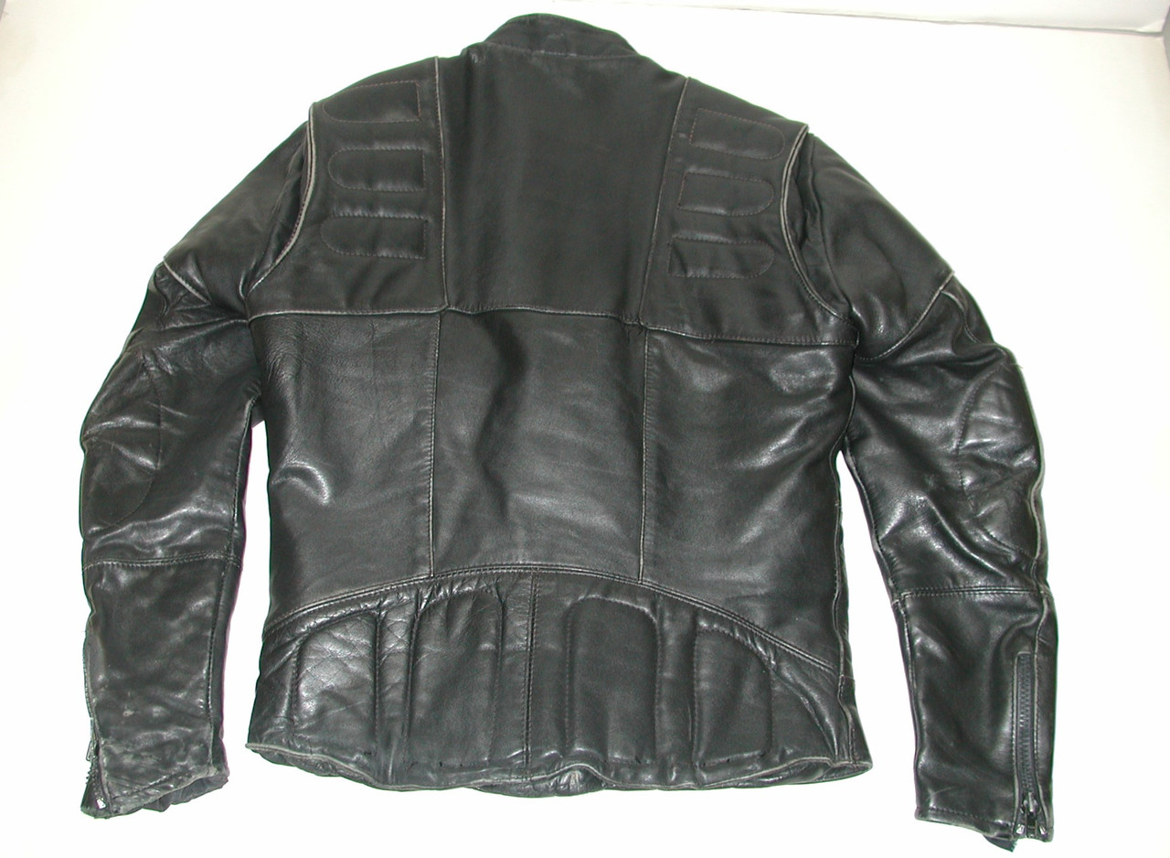 Vintage HARLEY DAVIDSON Men's Black Leather Motorcycle Biker Jacket, SZ: 44 Tall