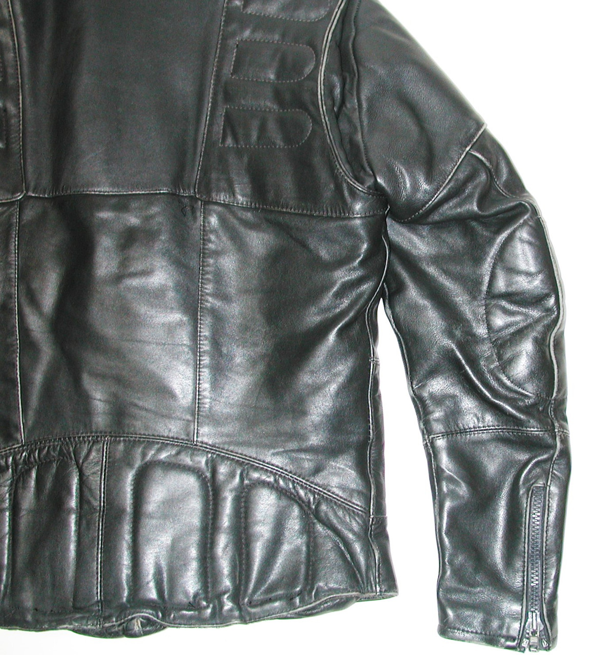 Vintage HARLEY DAVIDSON Men's Black Leather Motorcycle Biker Jacket, SZ: 44 Tall