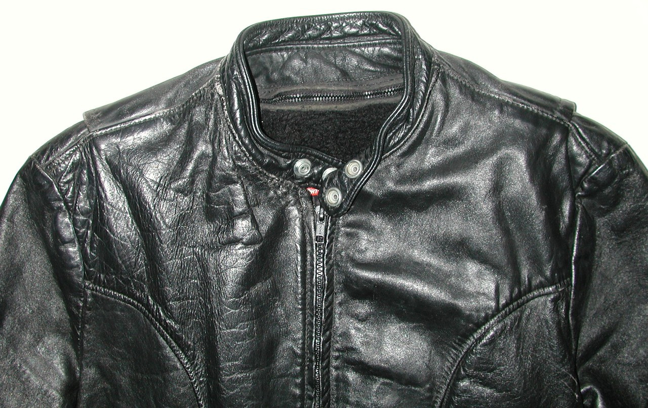 Vintage Brooks Men's Black Leather Motorcycle Biker Jacket, Size 42