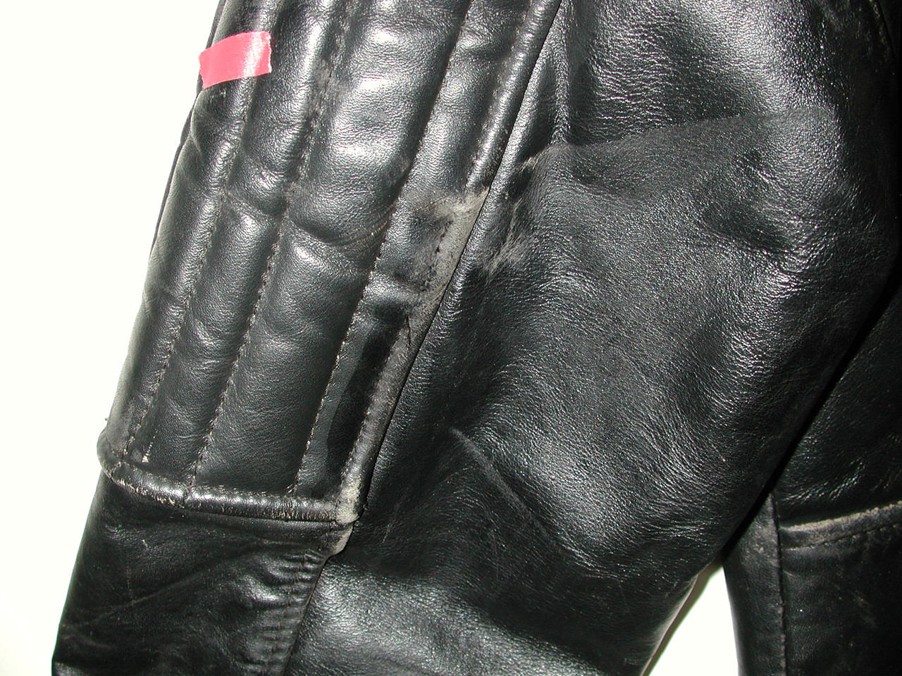 Men's Black Leather SAN DIEGO LEATHER FACTORY Motorcycle Biker Jacket, Sz 44