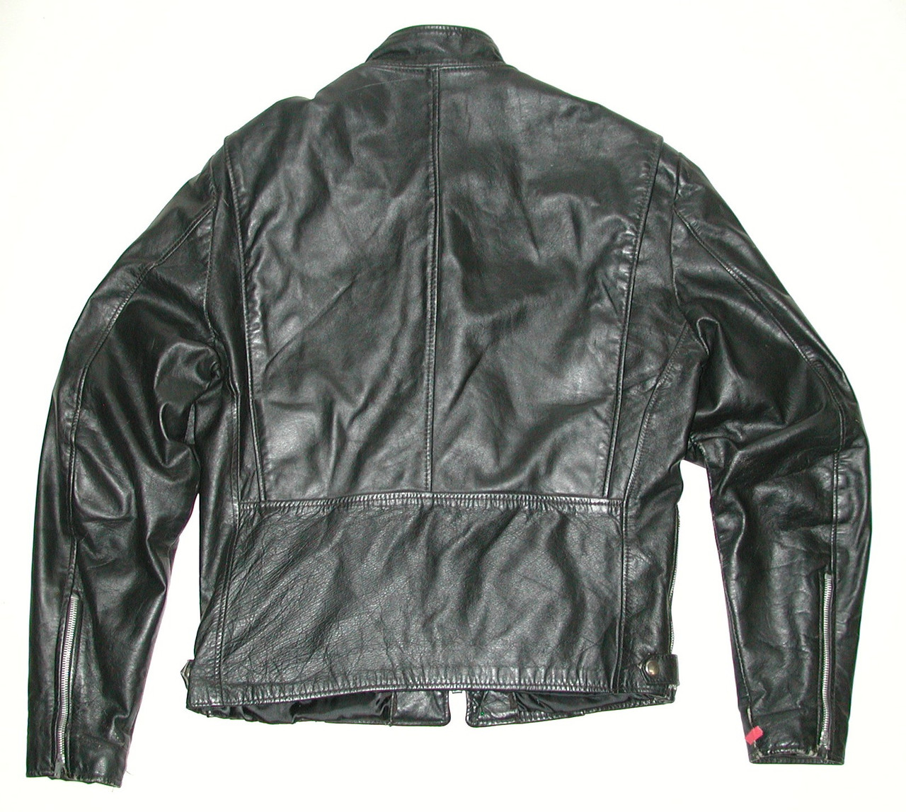 Black Leather Cafe Racer Men's Motorcycle Biker Jacket Sz 40