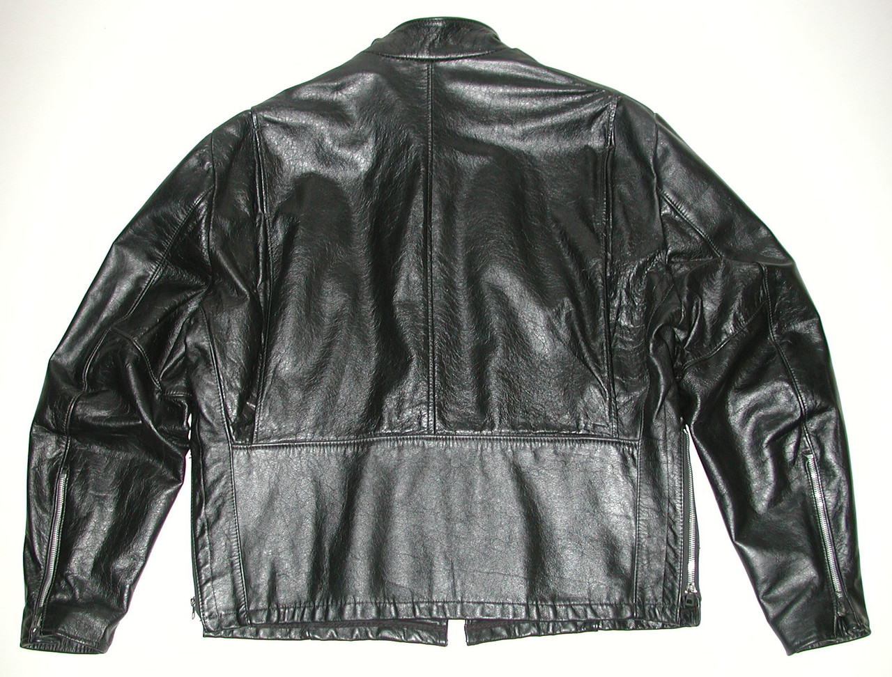 Vintage Men's Cafe Racer Black Leather Motorcycle Biker Jacket