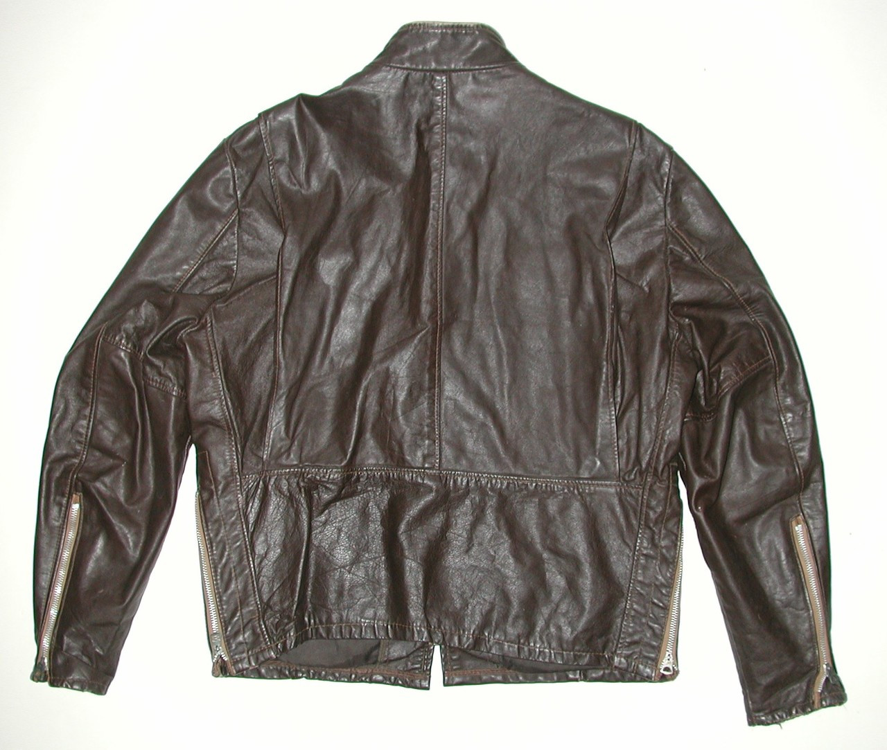 Vintage Brown Cafe Racer Men's Leather Motorcycle Biker Jacket size:42