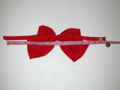 VINTAGE Women Italian 1980's Red 100% Silk Big Bow Tie 