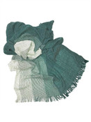 Men Women Unisex Lightweight Teal Green Stripe 73" x 30" Cotton Viscose Fashion Scarf, Face Cover, Shawl, Wraps