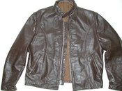 Vintage Men's Brown Leather Cafe Racer Motorcycle Biker Jacket Size: 44