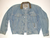 Vintage 1980 DIESEL Mens Motorcycle Denim Jacket, Leather Collar Sz: XL, Italy