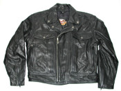 HARLEY DAVIDSON Men's Black Leather Motorcycle Biker Jacket Sz M