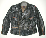 Vintage Black Two-tone Leather Cafe Racer Mens Motorcycle Biker Jacket