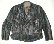 Vintage Black Two-tone Leather Cafe Racer Mens Motorcycle Biker Jacket