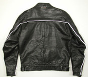Men's Black Leather Cafe Racer Motorcycle Biker Jacket