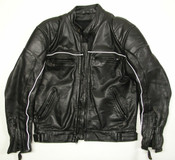 Men's Black Leather Cafe Racer Motorcycle Biker Jacket