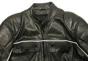 Men's Black Leather Cafe Racer Motorcycle Biker Jacket