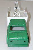 Vintage Steel Green & White 8-1/2" Tow Truck Toy Car