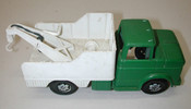 Vintage Steel Green & White 8-1/2" Tow Truck Toy Car