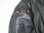 DAINESE Men's Black leather Armor Motorcycle cafe Racer biker Jacket Size:42US