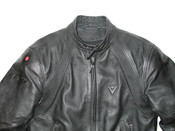 DAINESE Men's Black leather Armor Motorcycle cafe Racer biker Jacket Size:42US