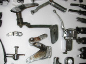 Vintage HARLEY DAVIDSON Motorcycle Mixed parts Starter Foot pedal Brake Levers and many more