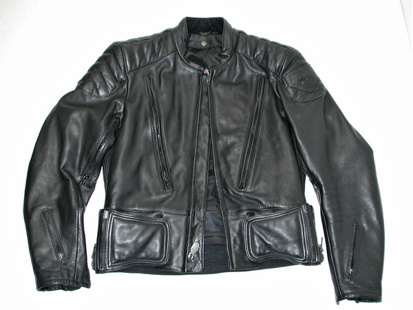 Vintage FIRSTGEAR Men's Black Motorcycle Leather Jacket Size:42