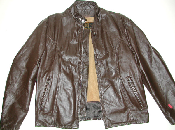 Vintage Cafe Racer Brown Leather Men's Motorcycle Biker Jacket