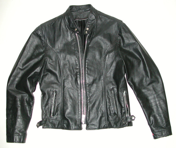 Black Leather Cafe Racer Men's Motorcycle Biker Jacket Sz 40